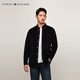 Tommy Hilfiger【燈芯絨】秋冬男裝商務(wù)休閑通勤純色修身長(cháng)袖襯衣襯衫外套 黑色BDS M