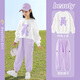NICKYBABY2025春秋新款兒童運(yùn)動服秋裝女童秋冬時(shí)髦洋氣套裝衛(wèi)衣冬季女大童 4882白色+16187紫色【春秋款】 120