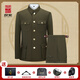 百力尼高檔軍綠中山裝老班長(cháng)服裝中老年人衣服秋冬爺爺套裝中山服7080歲 軍綠常規款 L