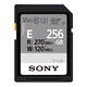 索尼（SONY）256GB SD存儲卡 SF-E256 E系列U3 C10 V60讀速高達270MB/s UHS-II IP57防護等級相機內(nèi)存卡
