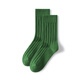 PRIMEET派米襪子女玫紅秋季中筒襪日系粗線(xiàn)長(cháng)襪針織毛線(xiàn)襪春夏白色堆堆襪 深綠-單雙裝 1雙 均碼 (適合36-43碼)
