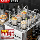 樂億創(chuàng)自動升降煮面桶商用煮面爐連鎖餐飲麻辣燙定時定溫煮面機電熱燃氣米線餃子云吞湯粉爐 豪華電熱六頭14粉籬220/380