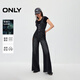 ONLY秋季休閑百搭顯瘦高腰背帶褲牛仔褲女|12437M004 J09 深牛仔灰色 XS XS標準褲長(cháng)