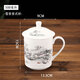 陶瓷記憶景德鎮陶瓷茶杯大容量會(huì )議杯帶蓋青花瓷水杯辦公杯廣告杯品杯定制 雪景景式杯 500ml