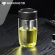 萬(wàn)象（WANXIANG）單層玻璃杯商務(wù)辦公車(chē)載大容量喝水杯子男女士矮胖鵝蛋杯泡茶口杯 U66-皮紋黑-矮胖款-510ml