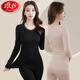 浪莎秋衣秋褲女套裝女士秋衣褲美體修身保暖內衣打底褲 黑色(適合80-135斤左右)