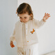 OAK FAMILY春夏兒童長(cháng)袖防風(fēng)薄外套小公主寶寶外搭室內空調房服飾 米白 （不含頭飾） 90 cm