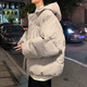 JEEP SPIRIT冬季羽絨服男士港風(fēng)寬松面包服大碼青少年學(xué)生潮流ins厚外套 淺灰色 5XL -200-220斤