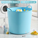 千勤兒童洗澡桶特大號加高加厚保溫沐浴桶嬰兒泡澡桶浴盆嬰幼兒洗澡桶 藍【57*53*46】推薦款0-14