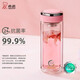 希諾（heenoor）雙層玻璃杯抗菌杯女防燙隔熱茶杯子銀離子杯商務(wù)便攜口杯小巧口杯 XN1951【270毫升】粉色