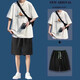 浩術(shù)套裝男夏季純色休閑運(yùn)動(dòng)港風(fēng)潮牌帥氣短袖T恤短褲搭配運(yùn)動(dòng)套裝男 A10白T+黑褲【套裝】 XL 【115-130斤】