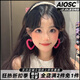 AIOSC芭比粉大愛(ài)心毛絨耳釘顯白夸張顯臉瘦玫紅色蹦迪2024新款耳環(huán)耳夾 【毛絨愛(ài)心耳鉤】