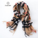 帕什 女士100%山羊絨圍巾格子拼色百搭高檔圍巾YH-2454 卡其