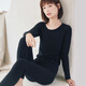 恒源祥秋衣秋褲女純棉套裝薄款內穿打底棉毛衫中學(xué)生少女士圓領(lǐng)保暖內衣 優(yōu)雅黑 165