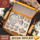 康普詩(shī)景德鎮(zhèn)琺瑯彩茶具套裝新款輕奢高端陶瓷禮盒一套禮物禮品 萬(wàn)花琺瑯彩藍(lán)金茶具|錦盒裝| 19件