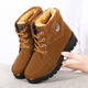福順緣冬季女鞋老北京布鞋女棉鞋中老年加絨保暖媽媽棉靴防滑雪地靴大碼 駝色 38