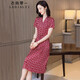 衣典零一（LEDIALYI）2025夏季女裝新款高端氣質(zhì)品牌中年真絲連衣裙桑蠶絲碎花裙子夏天 紅色 L