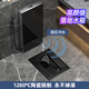 MEIYE黑色蹲便器蹲坑式落地水箱防臭蹲便池廁所衛(wèi)生間家用感應(yīng)沖水 感應(yīng)玻璃水箱+前排帶彎(送噴槍)
