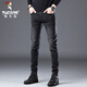 啄木鳥(niǎo)牛仔褲男夏季新款潮流修身男士褲子時(shí)尚百搭休閑長(cháng)褲 1048黑色 31