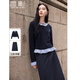 香影法式輕熟風(fēng)套裝女2026春新款藏青毛衣針織開(kāi)衫半身裙兩件套 藏青 S
