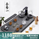 天然烏金石茶盤(pán)套裝整塊石頭功夫茶臺(tái) 大號(hào)烏金石茶盤(pán) 家用電磁爐四合一體茶具套裝 石材簡(jiǎn)約功夫茶茶具 長(zhǎng)70*寬40*3cm+套餐一