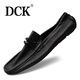 DCK豆豆鞋男款新款春季男鞋真皮軟皮軟底百搭一腳蹬男士休閑皮鞋 黑色（單鞋四季款）現貨 41標準皮鞋尺碼