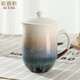 乾唐軒【官方授權(quán)】月季雪晶高杯茶杯水杯杯子大容量泡茶杯活瓷杯陶瓷杯 棕紫  （禮盒包裝 帶杯刷）