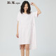 斯琴熟女春夏中長連帽套頭連衣裙AIXQ004 粉色 M