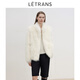 LETRANS元一 漫長(cháng)夜曲 進(jìn)口狐貍毛皮草外套女復古短款寬松年輕款 米白色 M