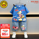 G.DUCKKIDS小黃鴨聯(lián)名兒童奧特曼衣服套裝男童夏裝寶寶短袖t恤牛仔褲兩件套 藍色套裝 100 尺碼2~3歲【 90-100cm】