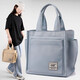 蜜吖（MIYA）輕便牛津布女外出上班手提袋子帶娃媽媽手拎包女神節小布包帶飯包 淺藍色
