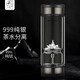茶之戀茶水分離杯雙層玻璃杯男女士便攜泡茶杯鈦杯999純銀杯商務(wù)禮品杯 臻鈦 槍灰色（純銀花開(kāi)見(jiàn)佛）
