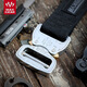 MAXGEAR 過(guò)山風(fēng)腰帶男士 軍迷戰(zhàn)術(shù) 休閑運(yùn)動(dòng)戶外 作訓(xùn)尼龍褲帶 黑色腰帶&尊享銀色扣【標(biāo)準(zhǔn)版】 L碼（113cm）
