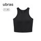 ubras【虞書(shū)欣同款】羅紋辣妹短款背心帶胸墊背心女免穿內搭打底 短款背心-黑色 L