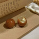 KASIYU復(fù)古氣質(zhì)小眾設(shè)計大耳環(huán)女法式輕奢高級感新款潮耳飾耳釘 橘紅色