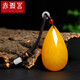 赤瑕宮珠寶 蜜蠟吊墜女款雞油黃琥珀項(xiàng)鏈掛件無(wú)事牌毛衣鏈男款生日送禮 水滴吊墜配白玉掛繩非一代