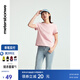 美特斯邦威T恤女新款夏季新款時(shí)尚舒適短款簡(jiǎn)約針織重磅短袖T恤 灰粉 M 160 84A