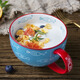ezicok 陶瓷湯杯早餐杯大容量麥片杯牛奶杯水杯家用創(chuàng  )意手繪湯杯酸奶杯 游魚(yú)湯杯（480ml）