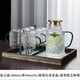 DELISOGA 復(fù)古海棠花冷水壺玻璃耐高溫家用大容量涼水杯泡茶壺套裝熱水瓶 海棠壺+水杯6只+時尚架+海棠盤