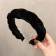 明星同款發(fā)箍黑色珍珠發(fā)卡絲絨麻花辮子網(wǎng)紅高顱頂發(fā)飾 黑色絲絨麻花發(fā)箍