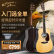 RECORDING KING錄音之recordingking王天狼星全單民謠吉他 飛雀FF進(jìn)階入門款指彈 41英寸TS-PRO+double加振款