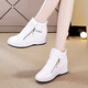 OTMX休閑鞋女厚底跑步運動(dòng)小白鞋2025新款秋冬季高幫鞋內增高女鞋子 白色6727 36