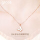 Grace Girl18K金鉆石蝴蝶項鏈女玫瑰彩金白貝母鎖骨鏈時尚送女友生 18K金鉆石白貝蝴蝶項鏈-玫瑰