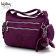Kipling猴子斜挎包大容量單肩包多層輕便女?huà)屵湫蓍e帆布包 紫色 寬30*高20*厚13cm