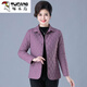 啄木鳥(niǎo)（TUCANO）媽媽秋冬外套短款棉服外穿夾棉保暖襯衫上衣中老年女裝輕薄小棉襖 紫色 2XL 建議105-120斤