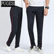 校褲兩條杠初中高中學(xué)生褲運動(dòng)褲男女長(cháng)褲韓版兩道杠校服褲子 29藏青色/紅杠春秋款一條杠 3XL/185