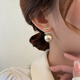 YaoYiZun氣質(zhì)大珍珠耳釘女情人節(jié)禮物輕奢高級(jí)感耳環(huán)生日禮物送老婆 香檳色珍珠銀針耳釘