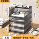 賓納A4桌面文件架金屬資料架文件框多層文件收納架辦公室桌文件夾收納盒書(shū)架書(shū)立檔案文具用品大全置物 A4五層（豎黑帶側網(wǎng)四層組合架+置物籃）+筆筒