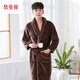 悠曼婭秋冬季加厚法蘭絨浴袍睡衣男女士珊瑚絨睡袍子裝浴衣情侶家居服 咖啡色 XL（適合115-170斤）