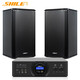 獅樂 （SHILE）OK555B+BX108 會議室音響功放套裝 培訓(xùn)舞蹈室壁掛式8英寸音箱無線話筒組合音響系統(tǒng) OK555B+BX108黑1對
